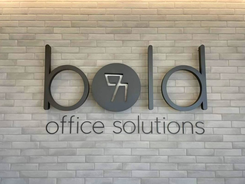 Bold Office Solutions interior rebranded signage