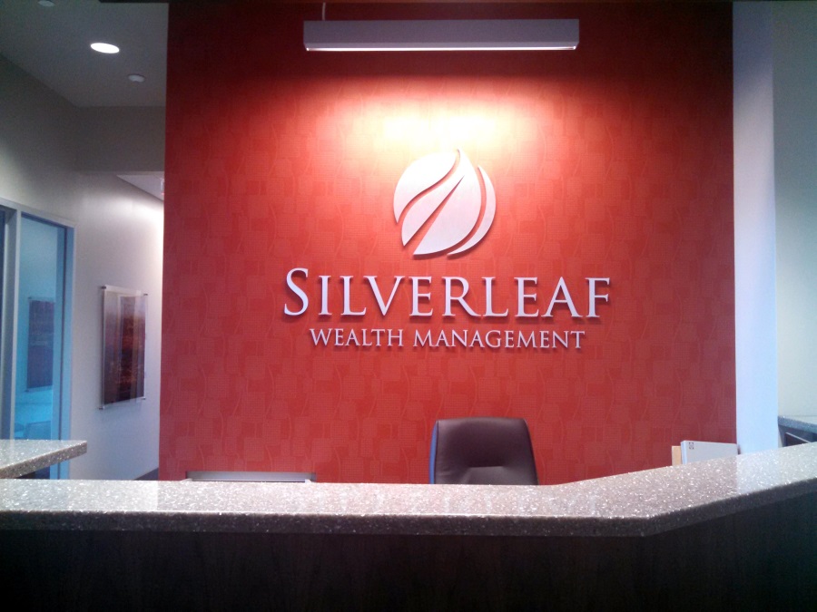 Interior flat cut out letters and logo for Silverleaf Wealth Management