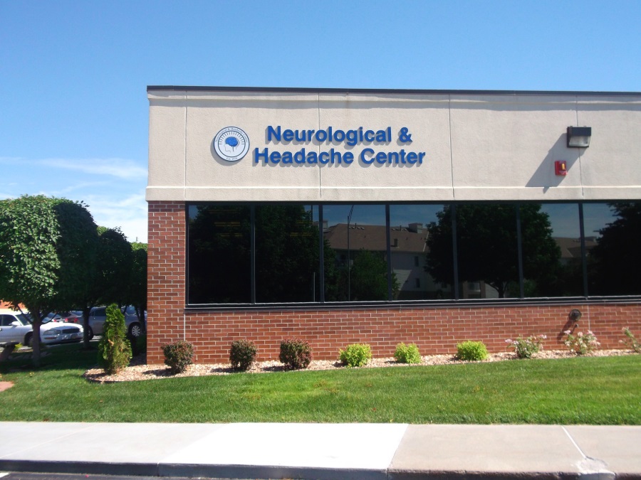 Non-illuminated flat cut out Neurological & Headache Center and logo for exterior