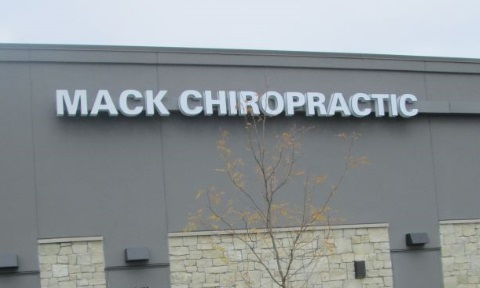 Mack Chiropractic Illuminated Channel Letters Rear