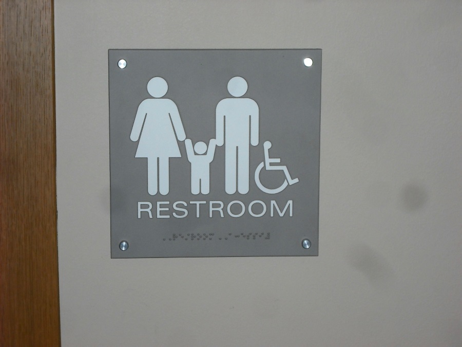 Custom family restroom sign for Temple Israel